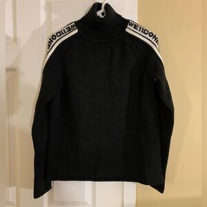 We11done Tripe Logo Turtleneck Sweater